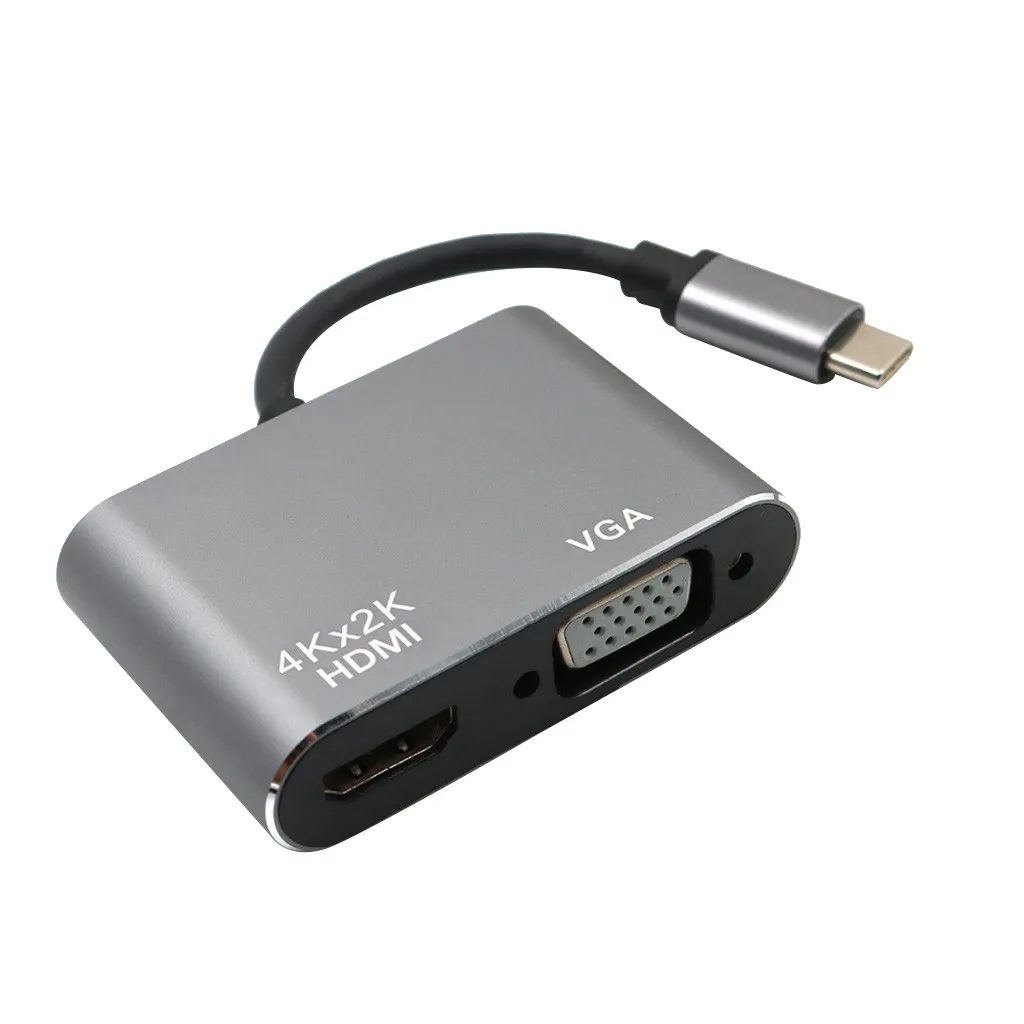 2 в 1 Usb type C до 4k Hdmi Vga T круг type C Usb-c преобразователи видеосигнала адаптер usb-концентратор компьютерный хаб ноутбук концентратор