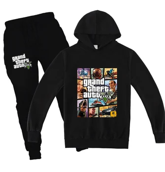 

4-15Years Grand Theft Auto Gta V 5 Clothing Set Hoodie and Pants Set Toddler Boy Clothing Kids Autumn Sweatshirt Pants 2pcs Sets