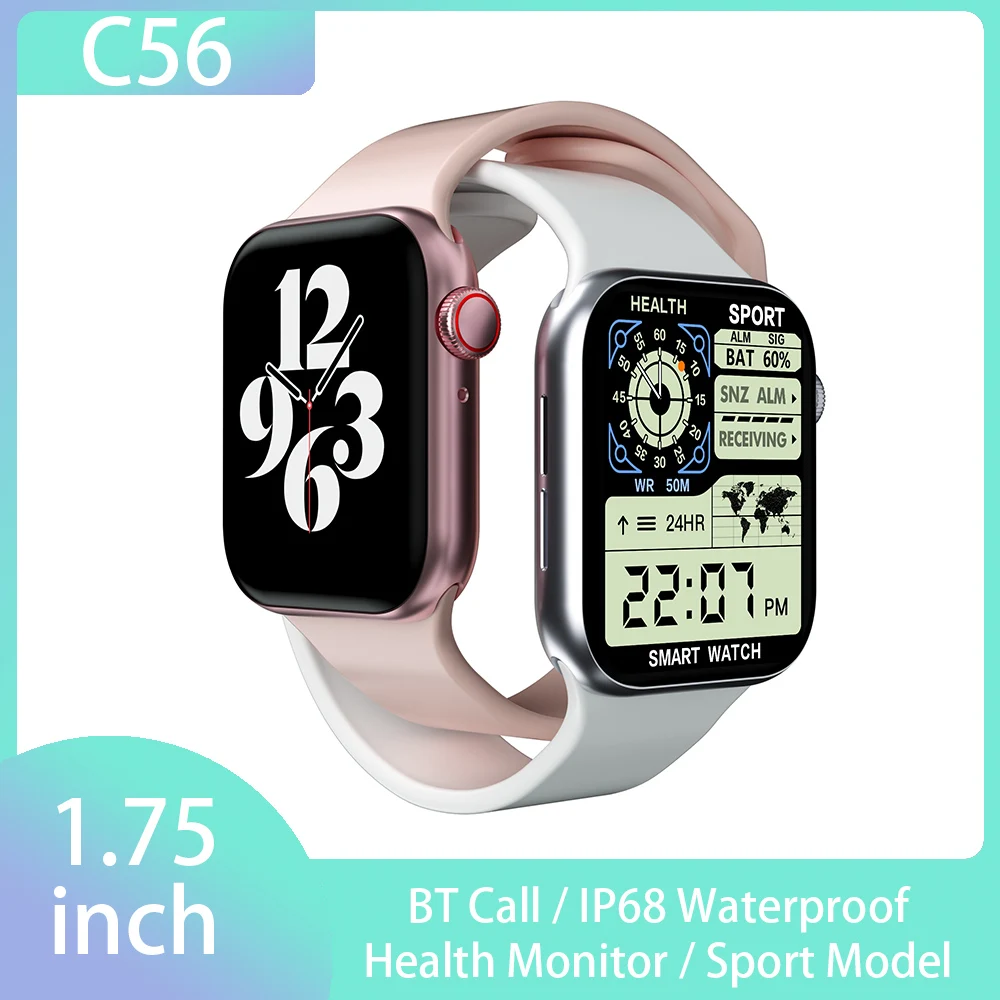 Original Smart Watch C56 Series 6 Bluetooth Call Ip68 Waterproof Men Women  Smartwatch Heart Rate Fitness Sleep Diy Dial Pk Hw19 - Smart Watches -  AliExpress