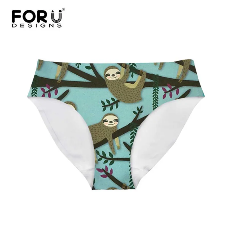 FORUDESIGNS/сексуальные трусики с принтом "Ленивец", нижнее белье для женщин, женские трусы, женское нижнее белье высокого качества, пикантные трусики