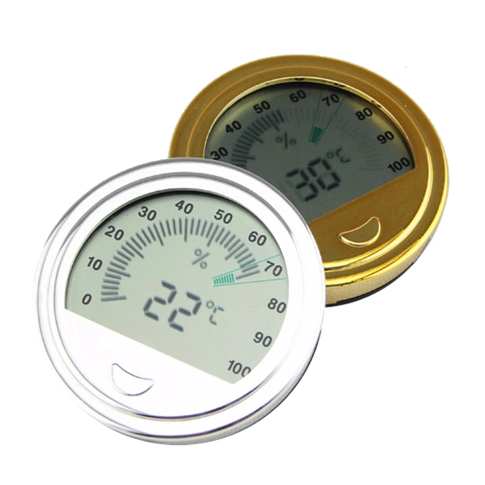 2pcs/lot Cigar Humidor Hygrometer Gauge Thermometer Mini Digital Lcd