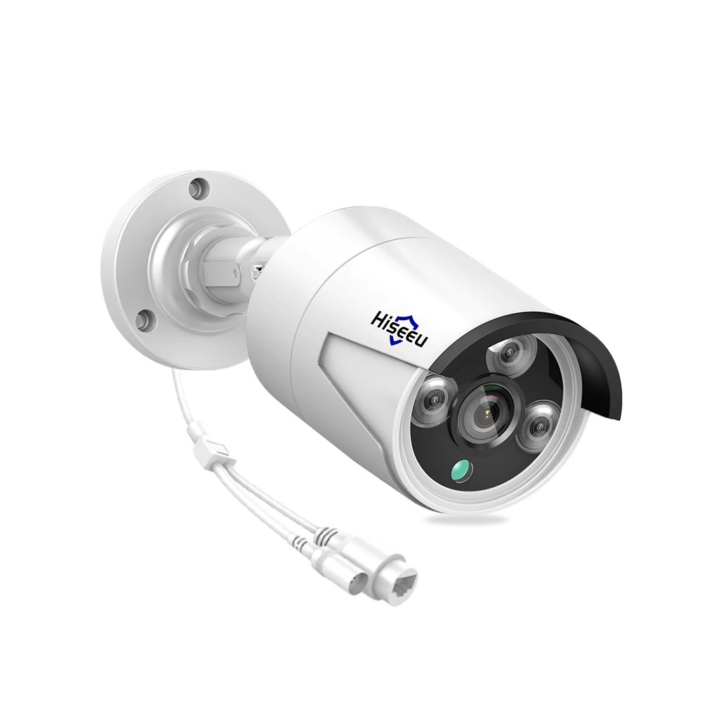 Hiseeu 3MP Wasserdicht POE CCTV IP Kamera mit Audio Bewegungserkennung Weiß X9Z3