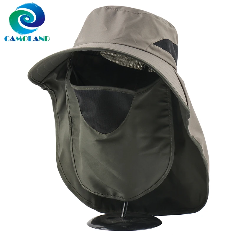 CAMOLAND 2 в 1 летние UPF 50 + солнцезащитные шапки, мужские уличные дышащие походные кепки для рыбалки с клапаном на шее, защита от УФ, Панама|Мужская панама| | АлиЭкспресс