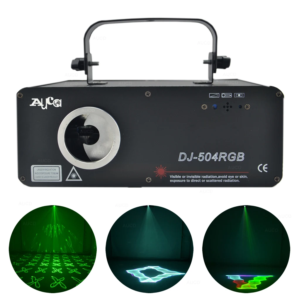 AUCD 3in1 500mW RGB Full Color 3D Scan Kaleidoscope DMX Projector Laser Lighting PRO DJ Party Show Disco Beam Stage Lights 504F|scanner light|stage