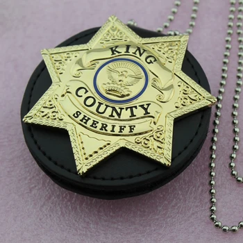 

Classic KING COUNTY SHERIFF badge, State of the walking dead - Rick, Replica Movie Prop pin Badge