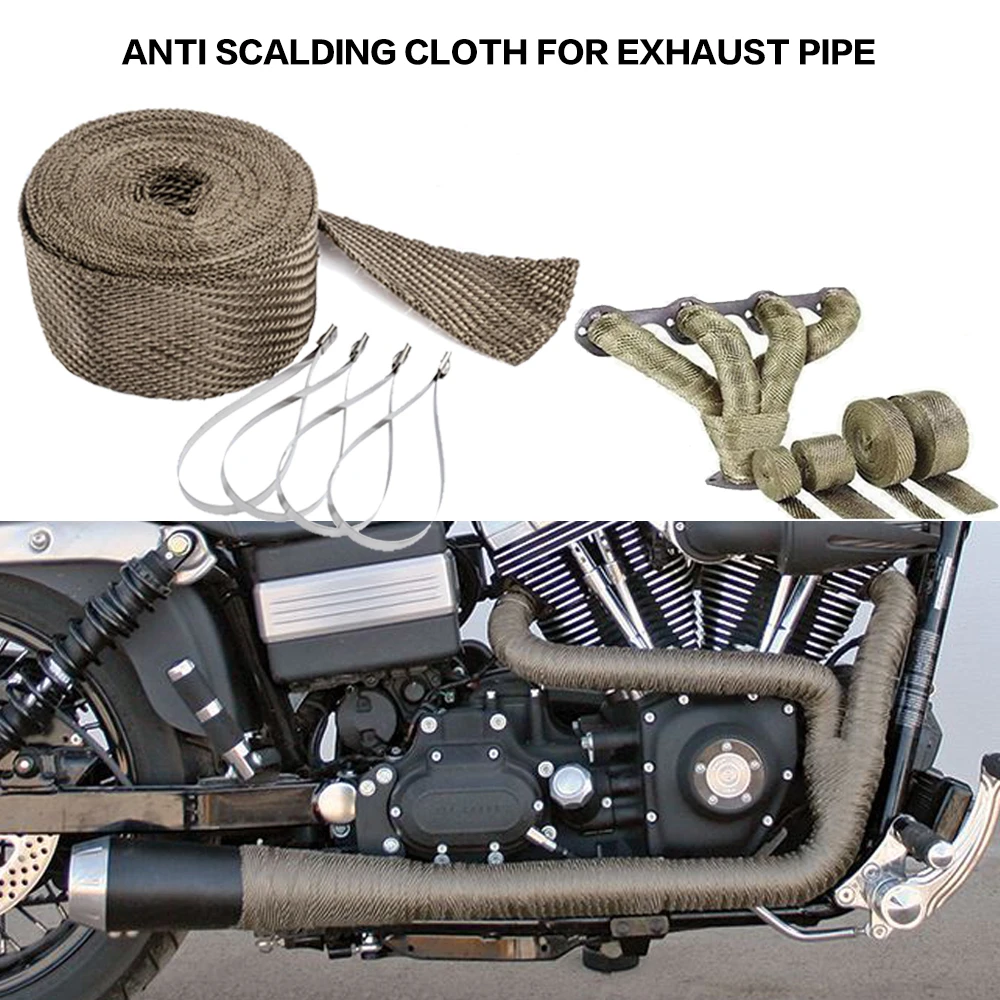 Fiberglass Heat Shield Tape Fiberglass Heat Wrap Roll Exhaust & Exhaust Systems(motorcycle