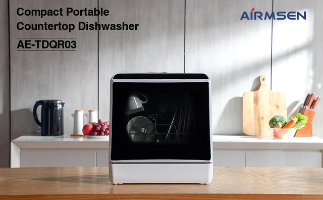 Airmsen Electric Portable Compact Countertop Small Dishwasher