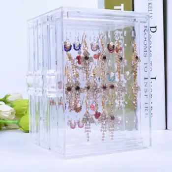 

Transparent Acrylic Jewelry Display Rack Earrings Holder Jewelry Organizer Ear Stud Stand Box Case