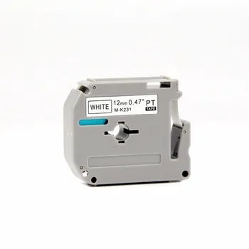 

1PCS kingroad M-K231 MK-231 Label Tape Black on White 12mm Laminated Strong Adhesive Label Tapes Compatible for Brother PT-80