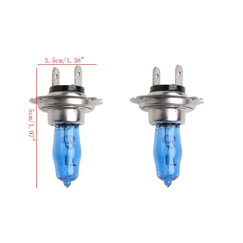 

2 Pcs H7 6000K Gas Halogen Headlight White Light Lamp Bulbs 100W Bright DC 12V