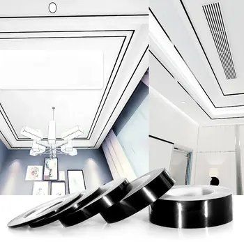 

50m/Roll Self Adhesive Waterproof Anti-moisture Bathroom Wall Sticker Home Decor Tape Black Kitchen Room Stitch Stickers