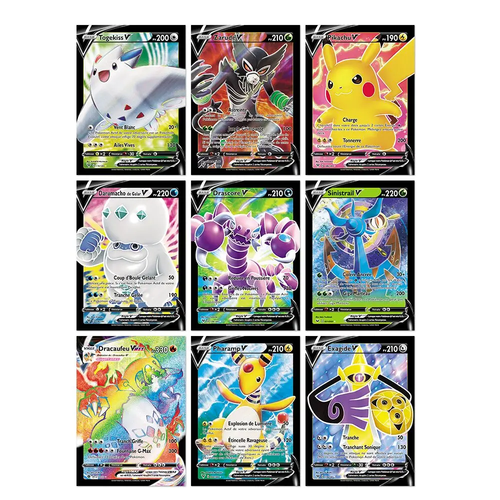 10/20pcs French Version Pokemon Cards V Gx Mega Tag Team Ex Game