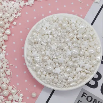 

85g 120g 500g Edible White Mixed Sugar Beads Pearl Candy Fudge DIY Cake Baking Sprinkled with Colorful Spherical Cake Decoration