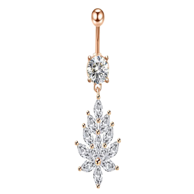 Belly Button Ring Angel Wing Belly Piercing Ring Sexy Navel Piercing Bar Flower Belly Bar Navel Piercing Ombligo Dangle