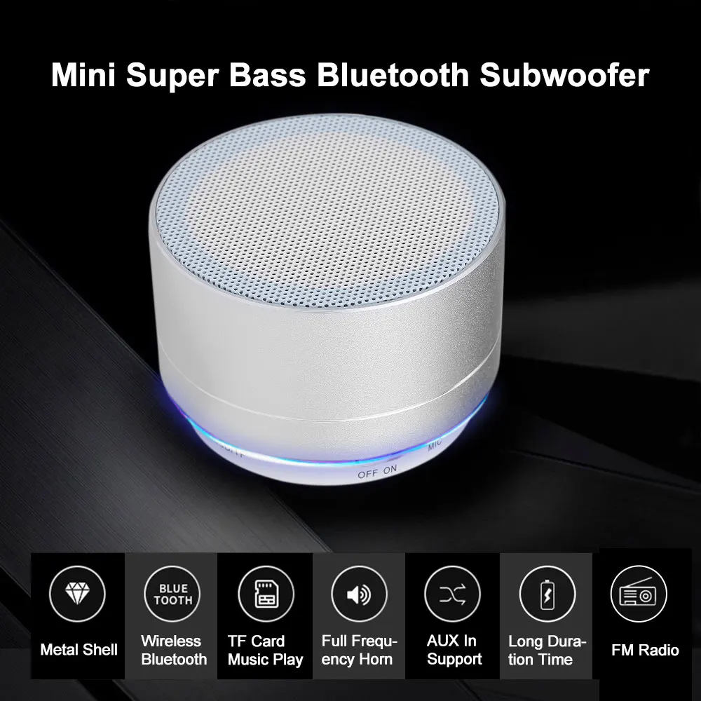 Bass Wireless Mini Portable Bluetooth Stereo Speaker Hands-free TF Card FM New 