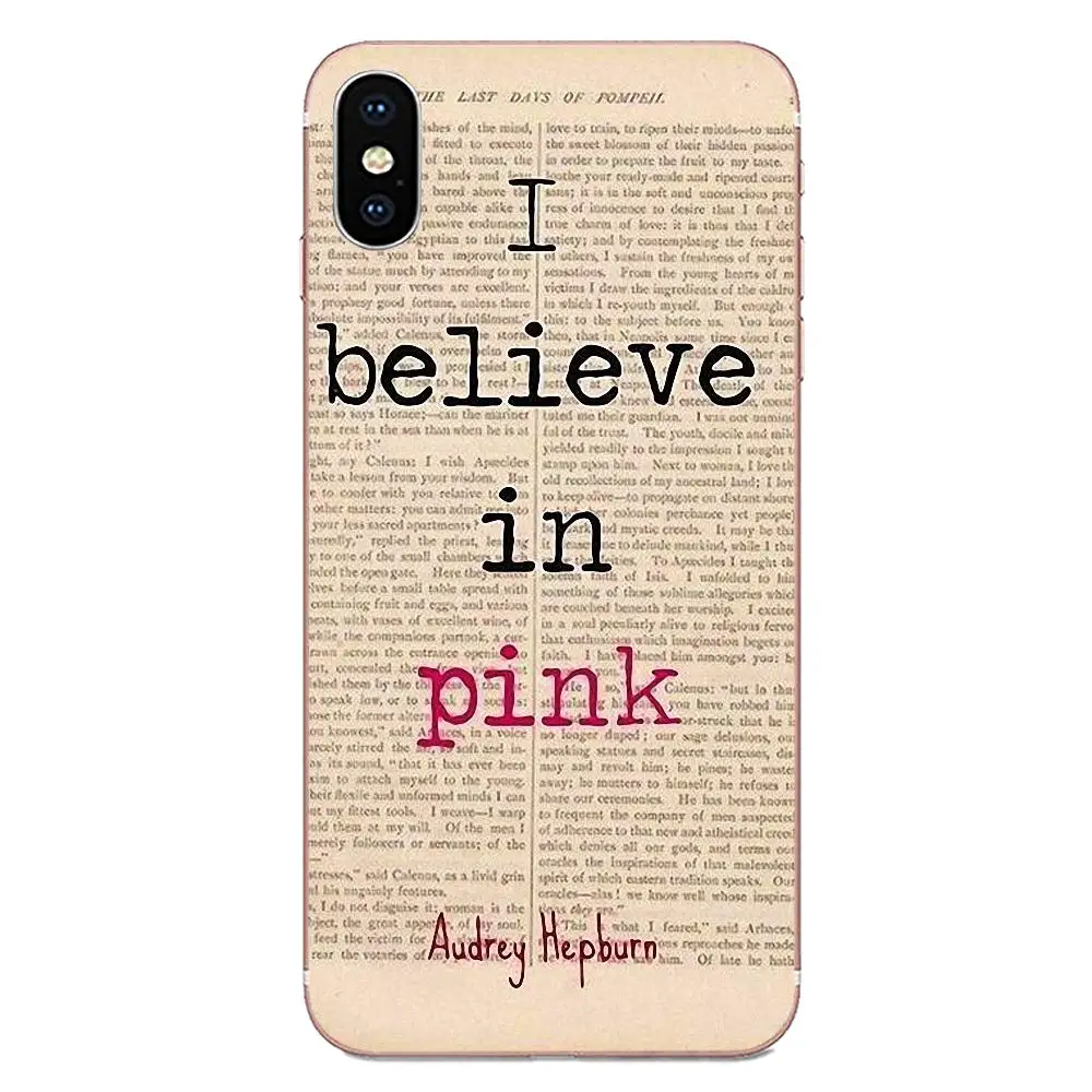 Чехол из ТПУ с рисунком Одри Хепберн I Believe In Pink для Huawei Honor Mate Nova Note 20 20s 30 5 5I 5T 6 7I 7C 8A