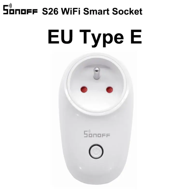 Умный выключатель Sonoff S26 BR/IL/IT/CH/EU Wi Fi дистанционное управление на телефоне