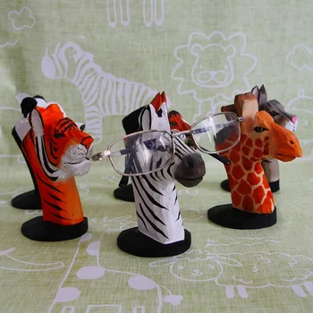 

Cute 3D Animal Wood Carvings Sunglass Display Rack Shelf Eyeglasses Show Stand Jewelry Holder For Multi Pairs Glasses Showcase