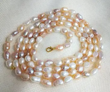 

15'' 30'' 50'' 100inch 35cm 40cm 120cm 10mm white pink purple baroque pearl necklace real Natural freshwater pearl Women Jewelry