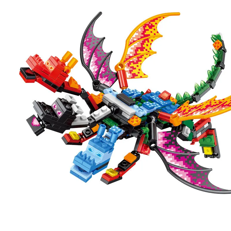 

3 heads 4in1 my worlded Thunder Swordsman Dragon Building Blocks Toys Bricks