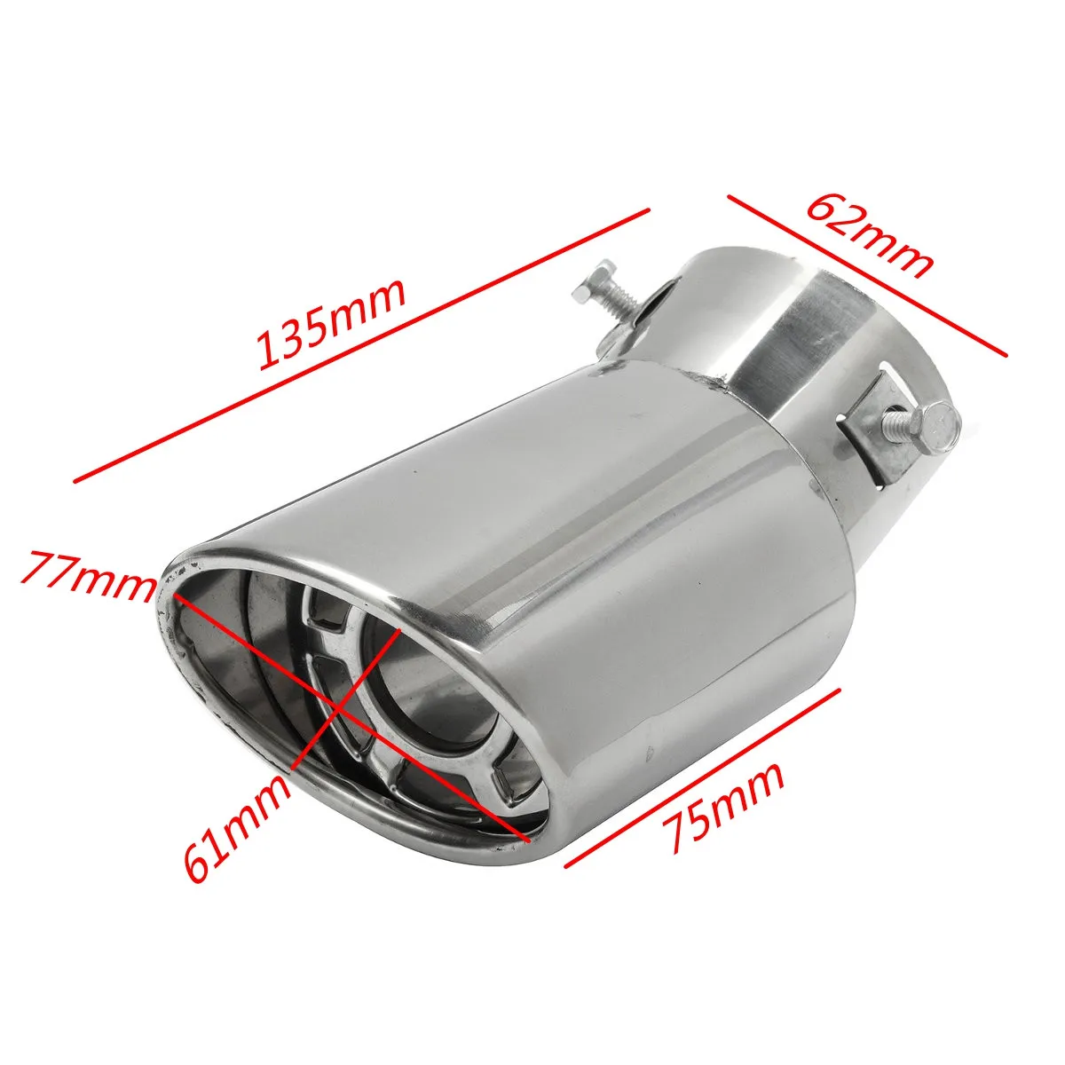 

Hot Sale 61mm Universal Car Exhaust Pipe Auto Rear Round Stainless Steel Exhaust Tail pipe Muffler End Trim