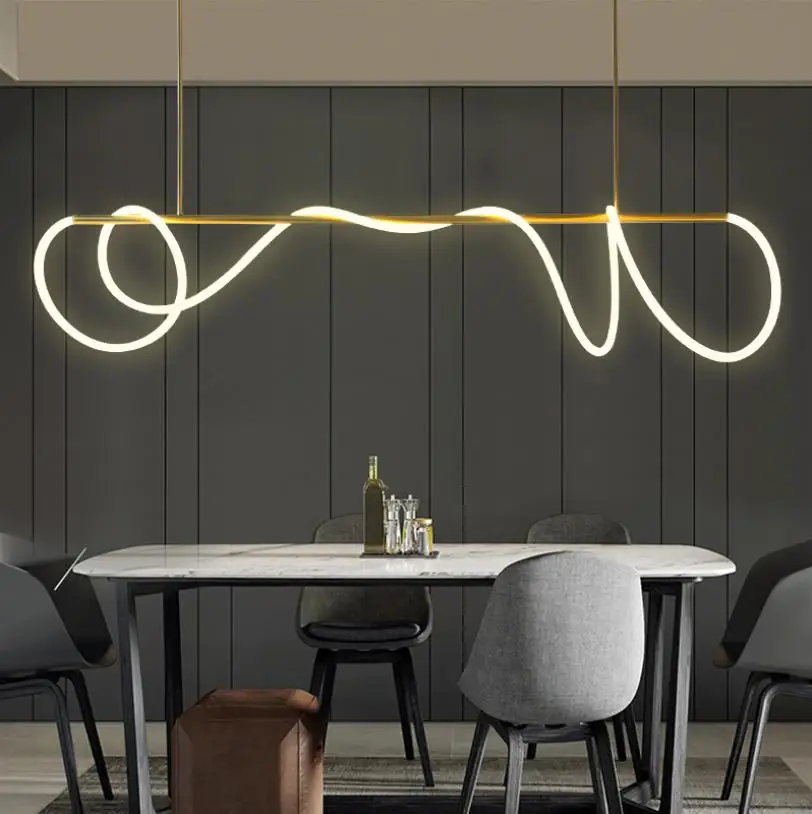 

Modern led long Pendant Lighting dining room Lights luxury living room light simple bar minimalist INS art hose Lamp Fixtures