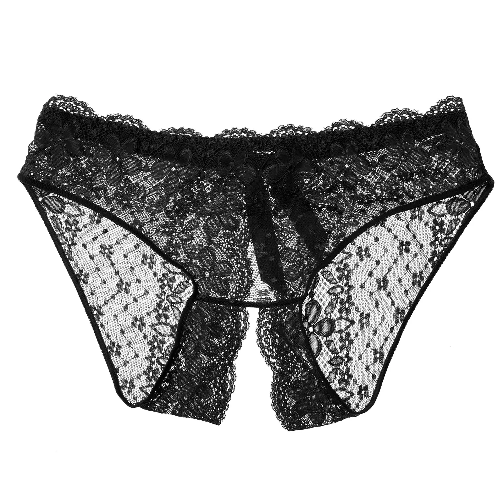 Mens Panties Sissy Gay Underwear Crotchless Briefs Sexy Low Waise See