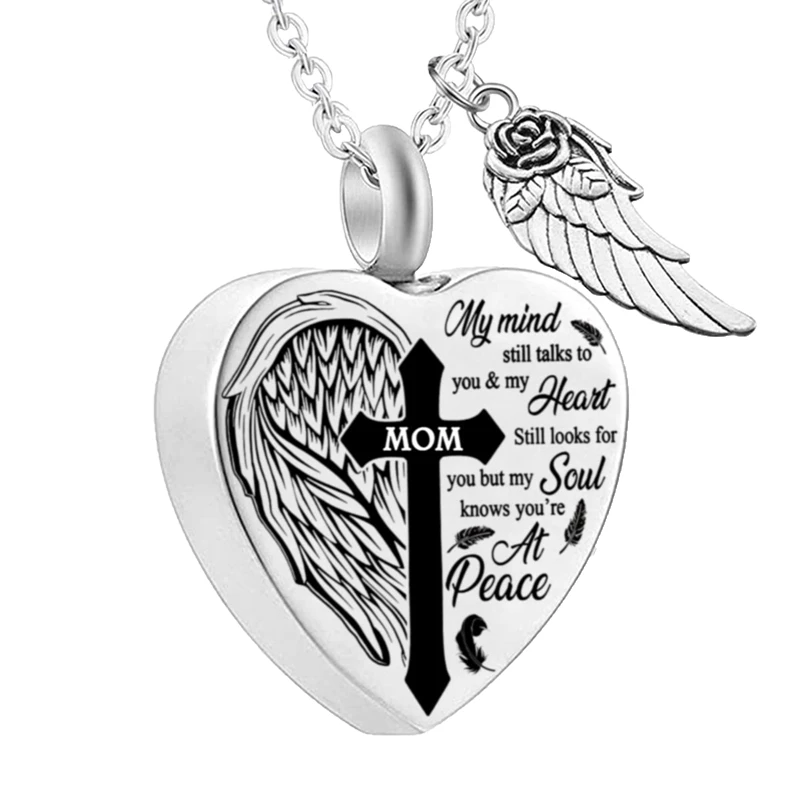 misyou Ashes urn Necklace for mom&dad&Grandpa&Grandma&Uncle&Aunt no Longer by My Side Forever in My Heart Memorial Keepsake Jewelry