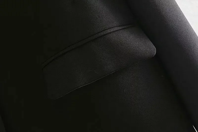Черный женский костюм комплект из двух предметов осенний Элегантный женский блейзер с длинными рукавами пиджак+ брюки-карандаш женские костюмы офисные комплекты