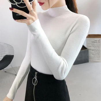 

Long Warm Sweaters Women Turtleneck Handmade Wool Pullovers Winter Causal Short Solid Fashion Simple High Collar Jumper KK60MY