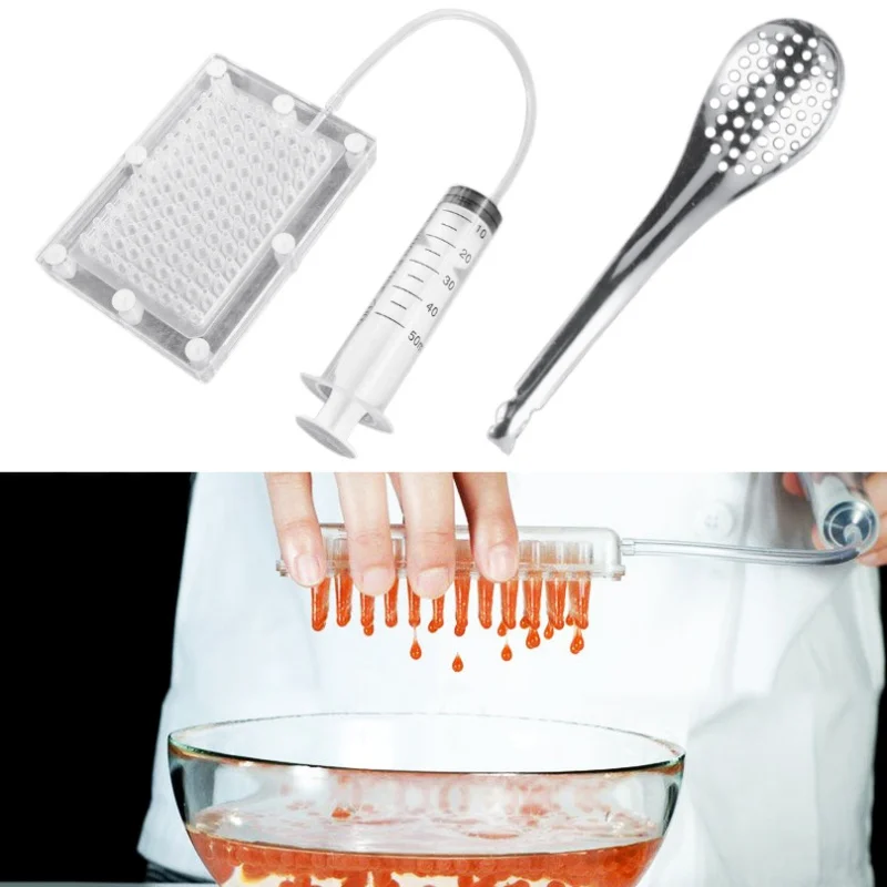 100-Holes Maker Molecular Gourmet Tools Strainer WithTube Caviar Kitchen Props 