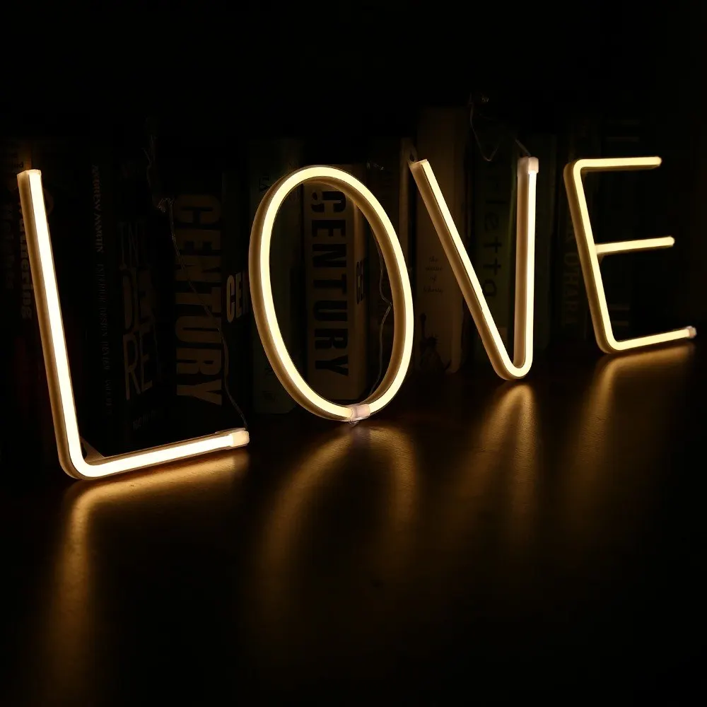 

ICOCO LED Wall Hanging Neon Light L to V Letters Shape for Festival Party Night Club Wedding Decoration Night Light