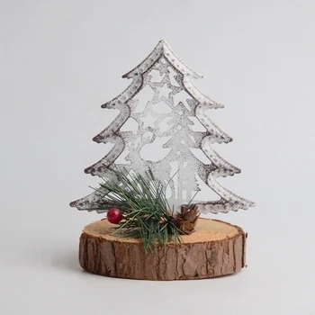 

Christmas Series Retro Hollow Pine Log Wrought Iron Ornaments Christmas Tree Ornaments Home Decoration Crafts