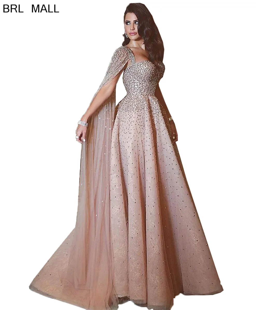 Robes de soireue шампанского Тюль Вечерние платья Аппликация Кружева Элегантное Длинное Дешевое платье для официальных мероприятий вечерние платья vestido de fiesta - Цвет: As picture