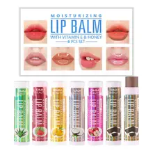 

DNM 6Pcs Lip Balm Moisturizing Reduce Lip Lines Fruit Fragrance Lip Primer Lipstick Cream for Women Men
