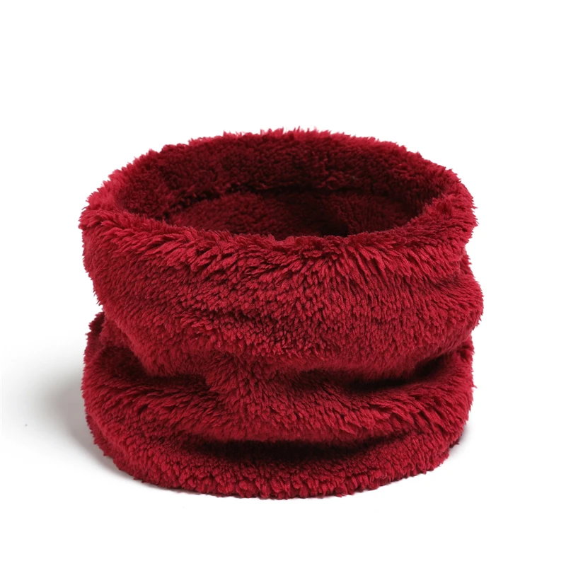 Enfärgad kashmirplysch varm vinterringhalsduk kvinnor män stickad helmask snood halsdukar bufanda tjock avgasrör_voghion.com