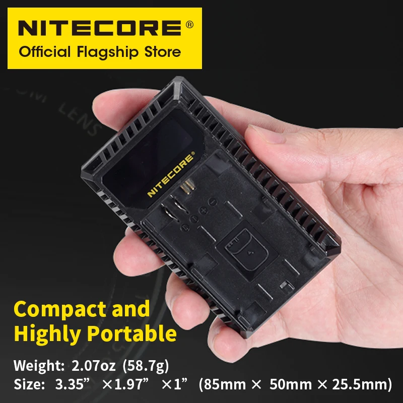 NITECORE UCN3 Camera Battery Charger Digital USB Dual Slot Charger DC 5V 2A for Canon LP-E6N EOS 5DS 6D 7D 90D R5 R6 Ra 60D 70D