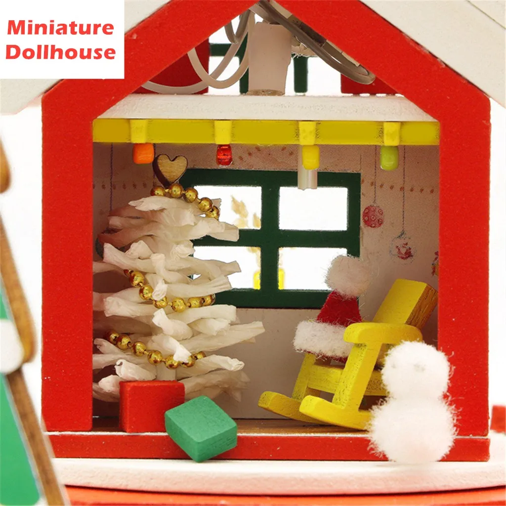 Новые рождественские игрушки DIY Миниатюрный Кукольный домик ветряная мельница музыкальный светильник рождественские украшения, игрушка в подарок игрушка для дома Лидер продаж