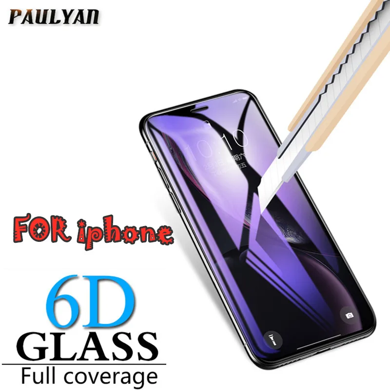 6D полное покрытие закаленное стекло для iphone 6 6s 7 8 Plus X XS MAX защита экрана на 11 pro 9H