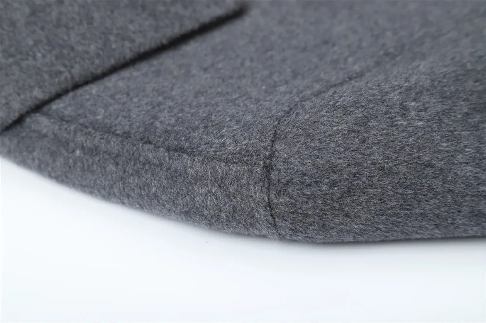 Shanghai Story Men's Lapel Collar 4 Buttons Slim Fit Long Wool Double-Faced Coat Jacket