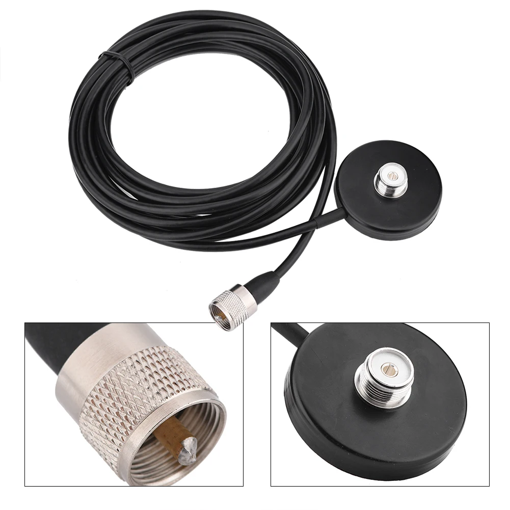 

New Antenna Magnetic Roof Mount Base Mobile Car Antenna Roof Mount Bases With 5 Meters Long Coax Cable UHF Male Dropshipping