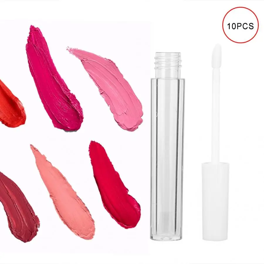 

10Pcs Transparent Plastic DIY Lip Gloss Tube Empty Cosmetic Lip Gloss Containers Refillable Bottle 2.5ml