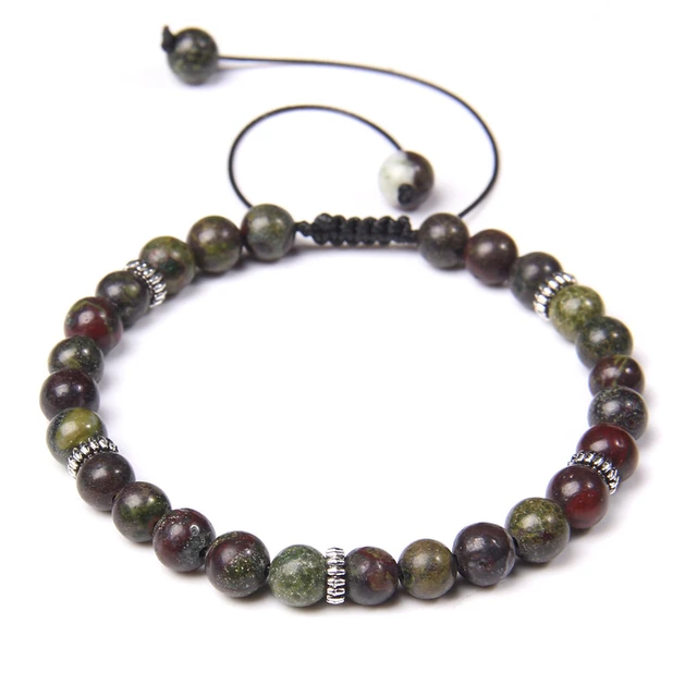 African Bloodstone Beaded Stretch Bracelet | Eerie Mineral Co.