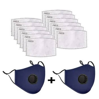 

2pcs Breathable mascaras Comfortable Bike Face Cover with 12pcs Filter Dustproof Protective maschere Mouth Cover Toiletry Kits