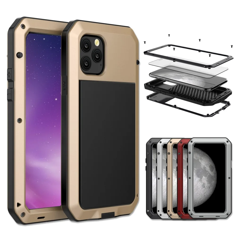 Heavy Duty Protection Doom armor Metal Aluminum phone Case For iPhone SE 2 11 Pro Max XR XS XS Max 6S 8 7 Plus Shockproof Cover (8)