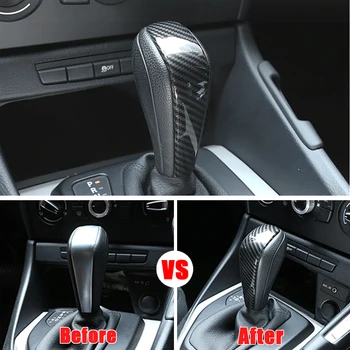 

Carbon Fiber Gear Shift Handle Sleeve Button Cover Stickers For BMW X1 1 3 Series E90 E92 E93 E87 E84 Interior Accessories