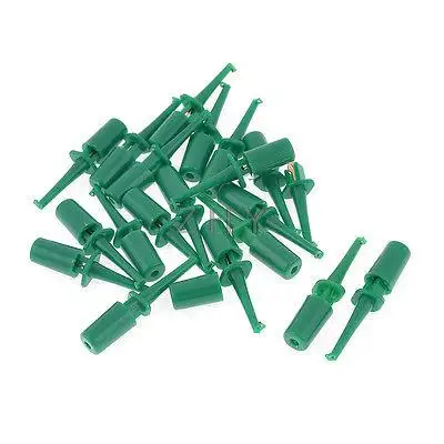 

20 Pcs Green Plastic Multimeter Lead Wire Testing Hook