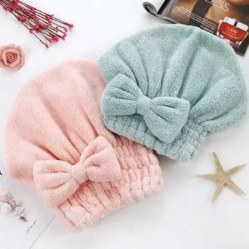

Women Hair Drying Towel Quick dry Comfort Bath Cap Towel Turban Wrap Hair Drying Towel Hat Head Cover SPA Shower Turban