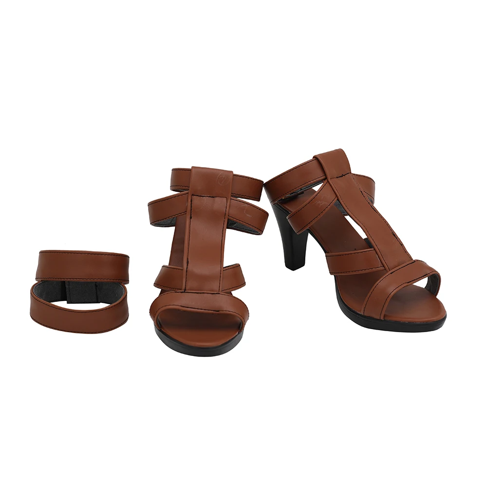 Fate Grand Order FGO Europa Cosplay Shoes Brown Sandals Custom Made (2)