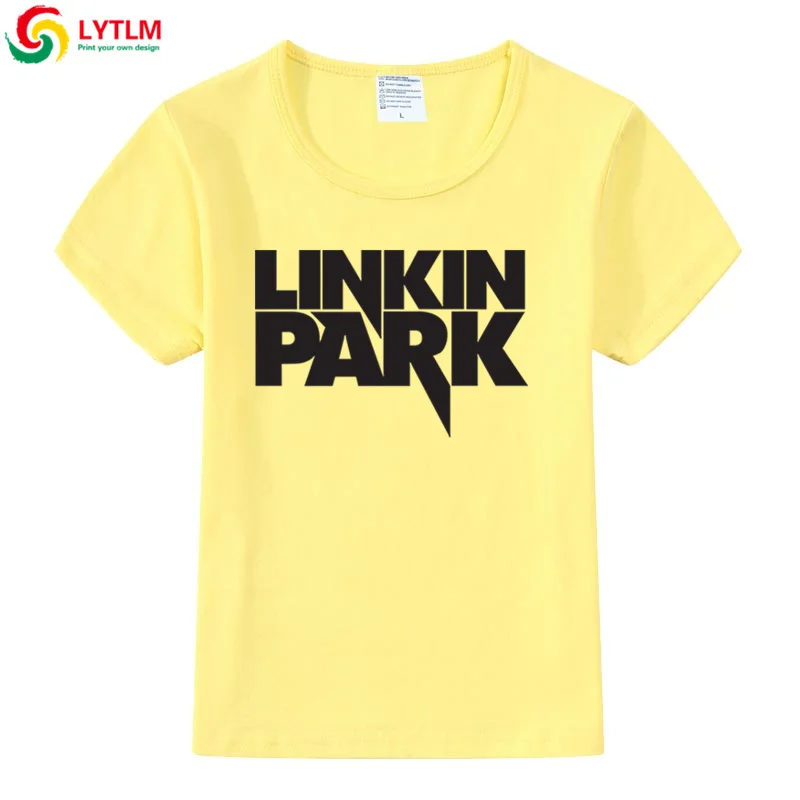 LYTLM Rock/Детские футболки для мальчиков, футболка Linkin Park, Детские топы для девочек, футболки для маленьких мальчиков в Корейском стиле, футболка для малышей с тяжелым металлом - Цвет: DX LYCRA Maize